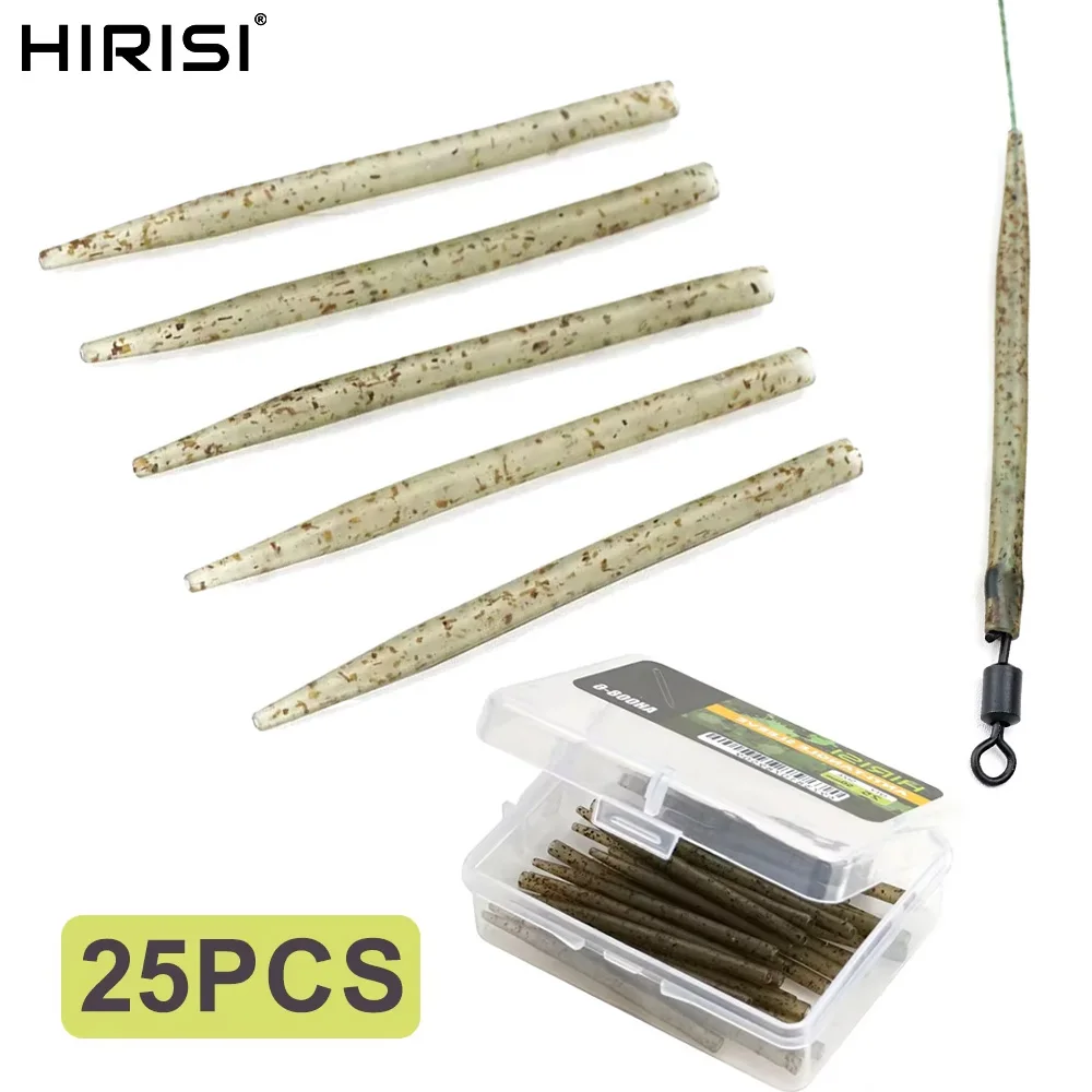 Hirisi 25 Stück Karpfenangeln Anti-Verwicklungshülsen verbinden mit Haken für Karpfenfisch-Terminal Tackle hochwertiges Angelzubehör