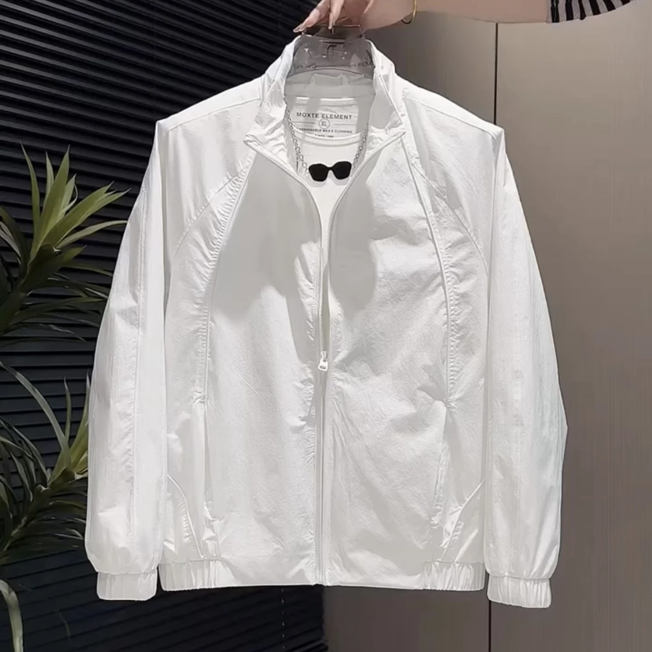 

Spring Autumn New Sle Men's Simple Stand Collar Jaet Faionable Youth Trendy Versatile Casual Thin Outerwear