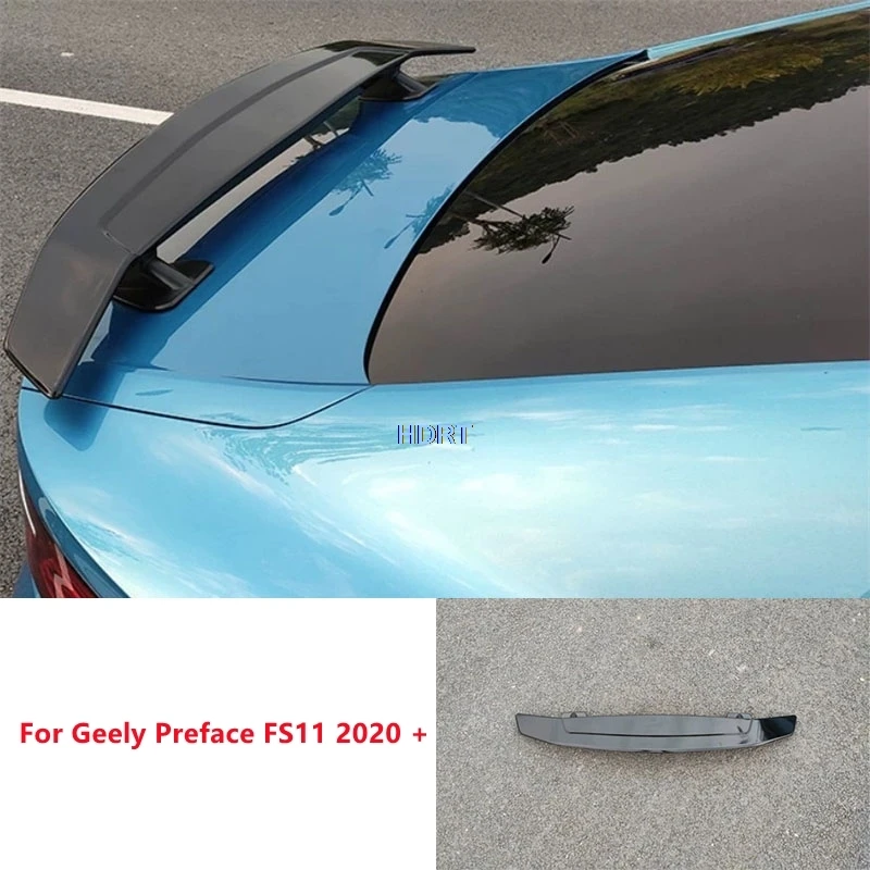 Car Styling Rear Trunk Roof Spoiler Fixed Wind Tail Wing Cover Protector Decoration Accessories For Geely Preface FS11 2020 +