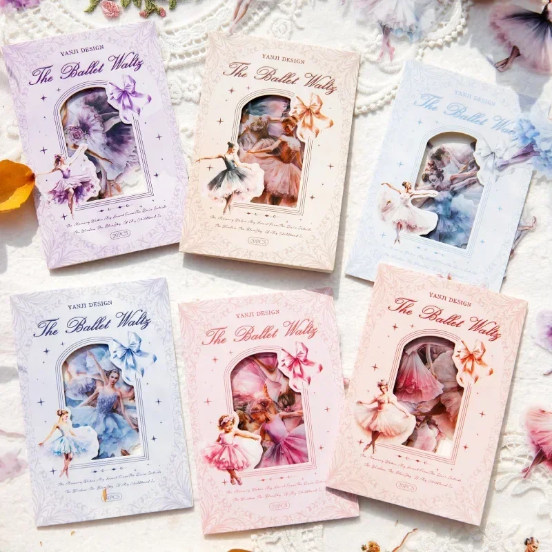 

10Pcs PET Sticker Ballet Waltz Handbook Material ance Steps Palace Decoration Collage Primer Supplies Note 156*89mm