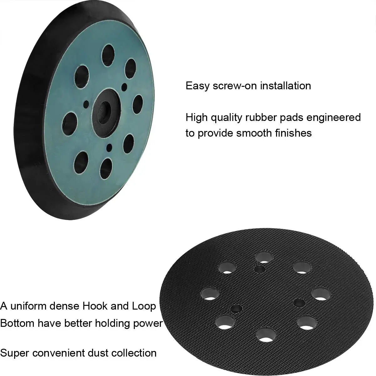 ABZS 5 Inch 8 Hole Sander Hook and Loop Replacement Sanding Pad for Makita BO5010,BO5030/K,BO5031K,BO5041K,XOB01Z Sander