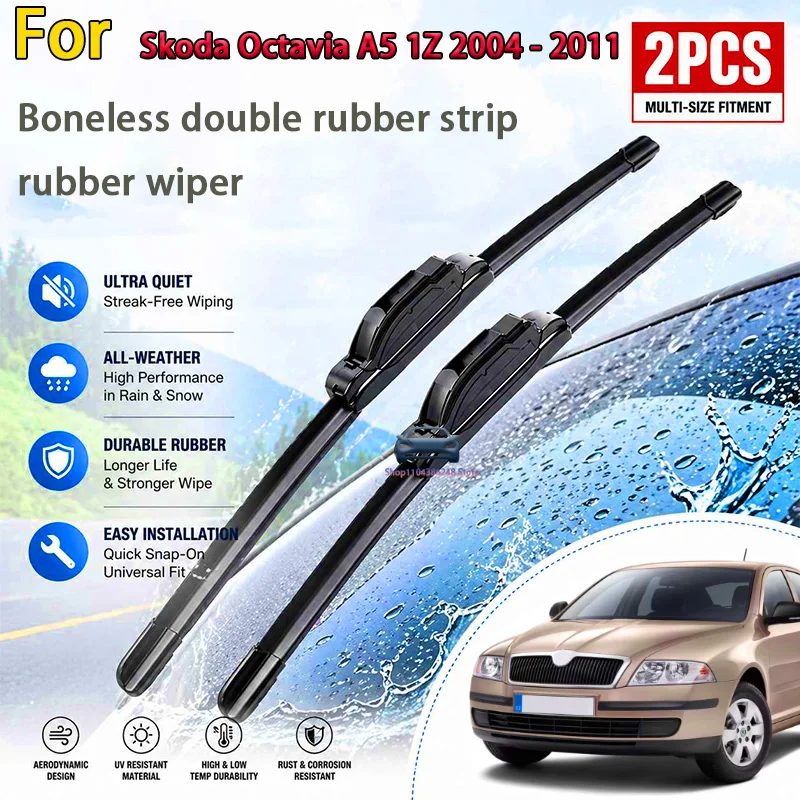 

Front Wiper Blades For Skoda Octavia A5 1Z 2004 - 2011 Combi & Hatchback Windshield Windscreen 24"+19"