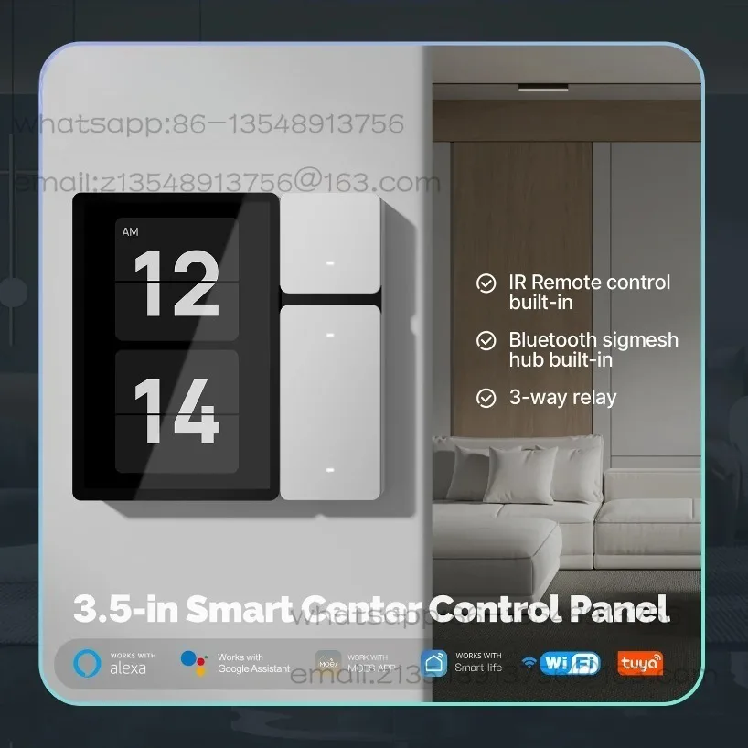 3.5-Inch intelligent central control screen architecture built-in infrared remote control 3-way button switch TPP06
