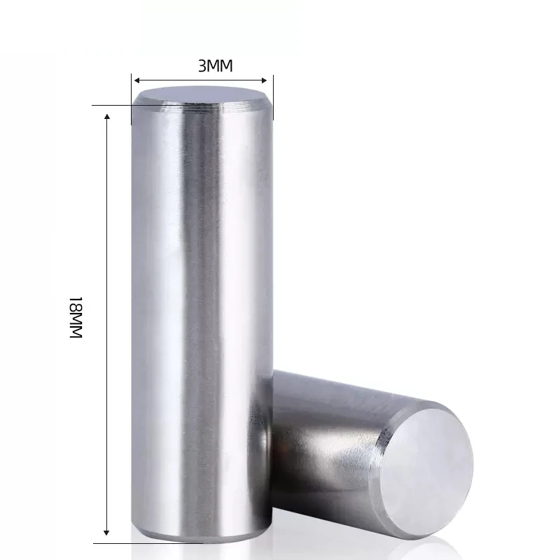 1000PCS 304 Stainless Steel Locating Pin M1 M1.5 M2 M2.5 M3 3MM-60MM Rust Double Chamfered Flat Head Cylindrical Fixed Dowel