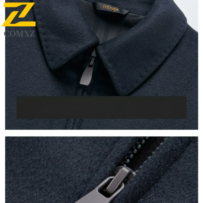 Men Wool Jacket 2025 Winter New Fashion Classic Turndown Collar Business Casual Overcoat Short Premium Anti Pilling​ TrenchCoat