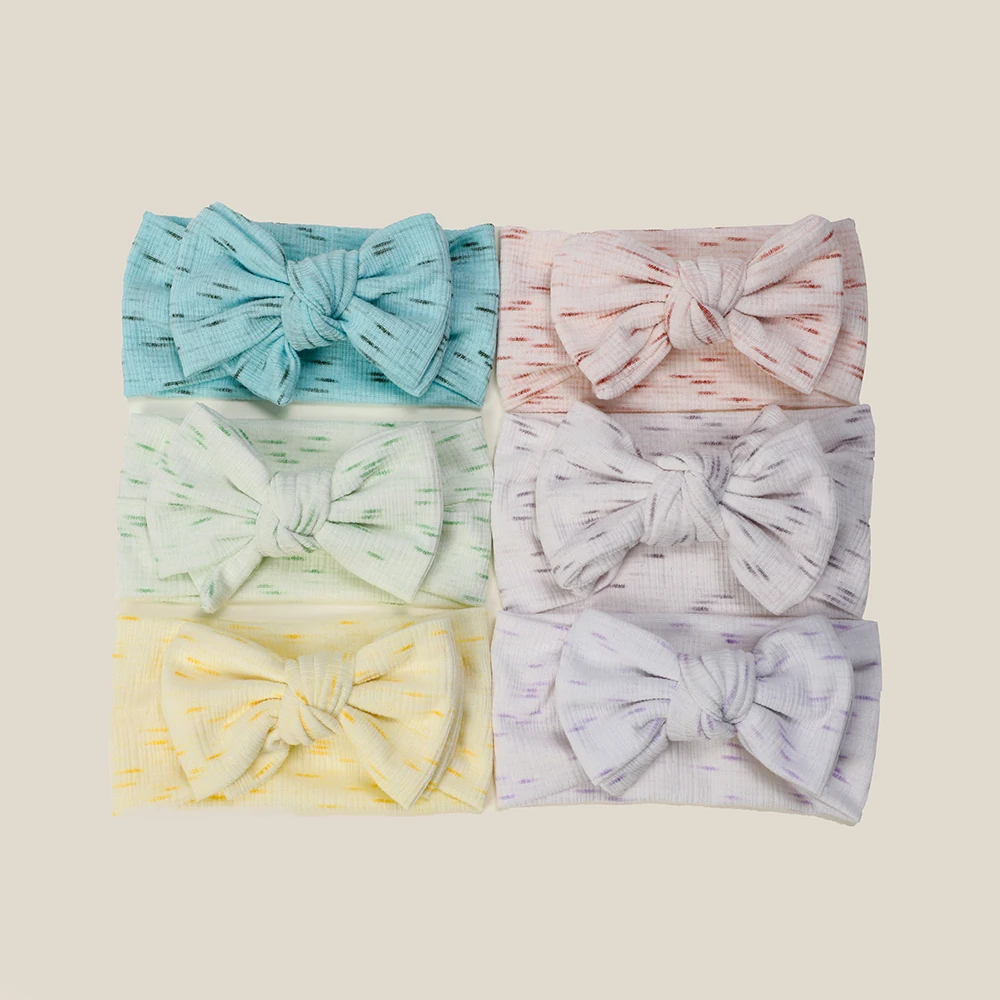 24pc/lot New Coming Big Bowknot Headbands Baby Cotton Elastic Hairbands Newborn HeadWraps for Kid Girls Turban Headwear Bulk