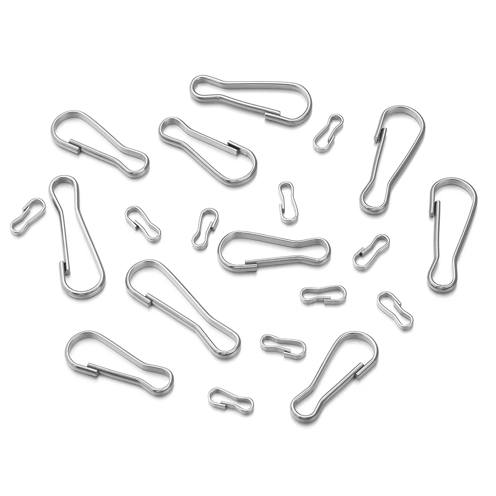 30-50 Stück/Los, Karabinerhaken aus Edelstahl mit Federmechanismus, Kürbis-Form, Verschlüsse für DIY-Schlüsselanhänger, Geldbörsen und Ausweiskarten – Detail 6