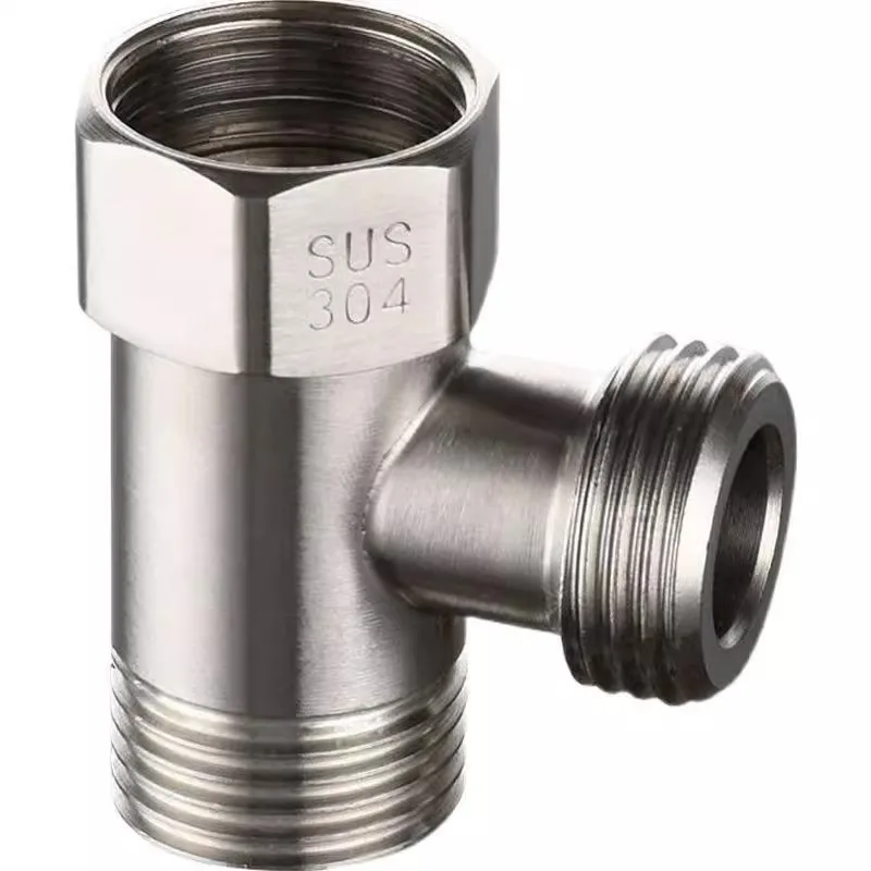 

304 stainless steel one-in-two-out articulated 4-point water heater bathroom corner valve hot and cold shunt bathroom accessorie