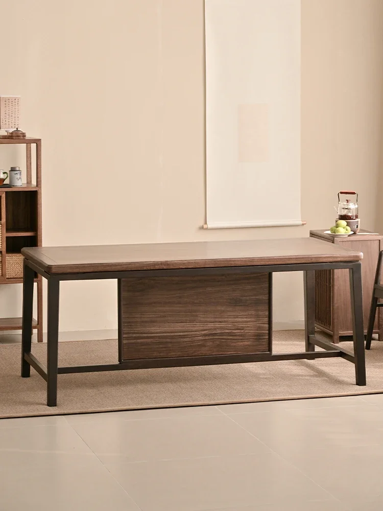 

A26 New Chinese Zen ebony tea table and chair combination simple tea table, solid wood home office coffee table