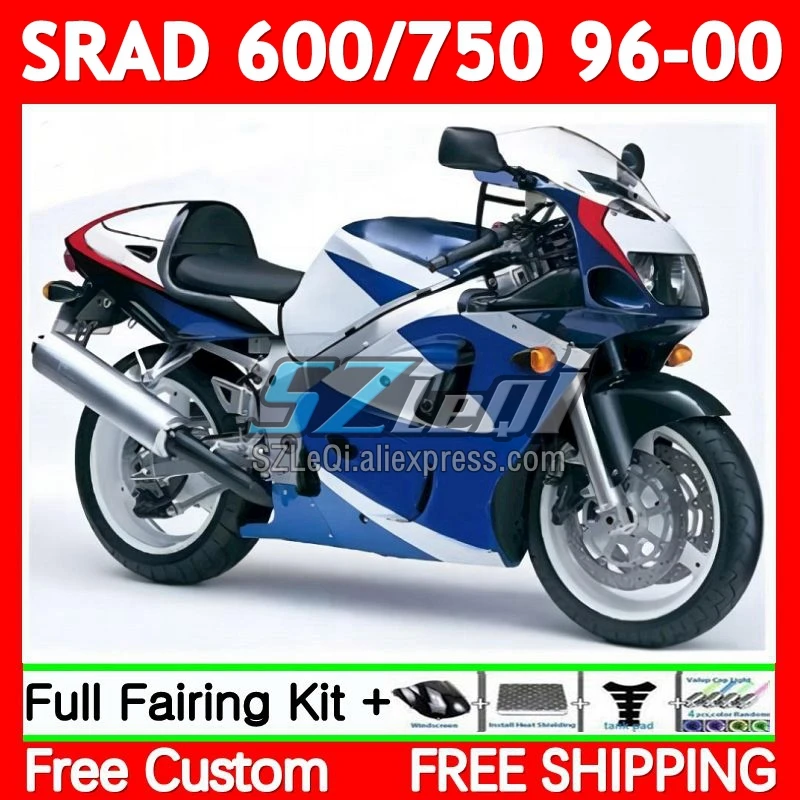 Factory Blue SRAD For SUZUKI GSXR750 GSXR 600 750 CC 71No.0 GSXR600 96 97 98 99 00 GSXR-600 1996 1997 1998 1999 2000 Fairings