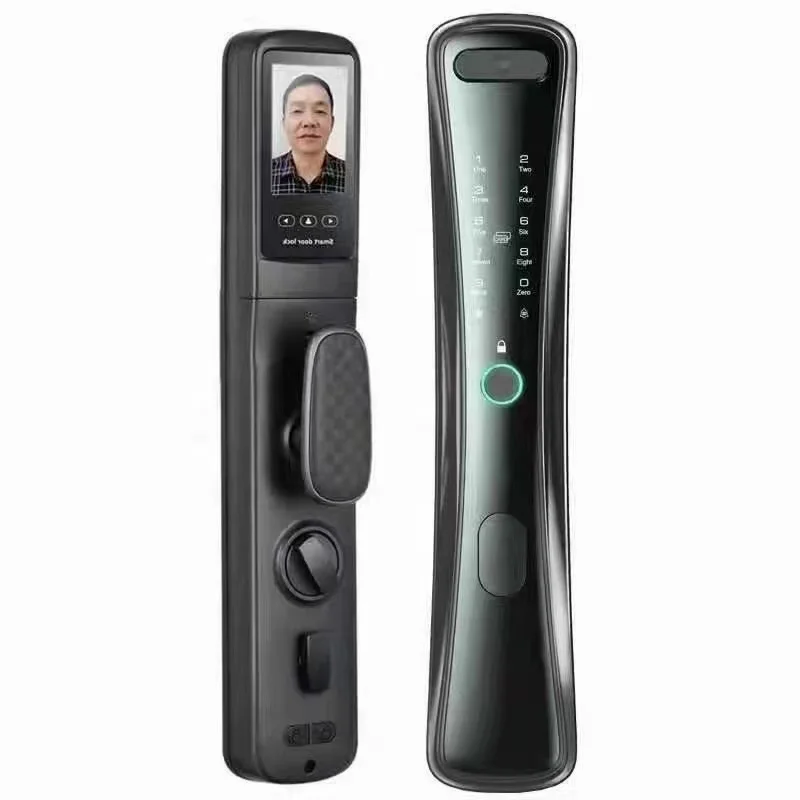 Factory Priced Smart Door Lock with Wifi Digital Password Fingerprint Face Recognition Palmprint Cloud Data Storage Smart Camera