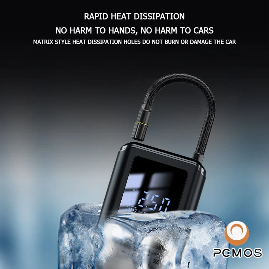 PCMOS 1 Set Inflation Pump Multi Functional Portable Handheld Wireless Charging Digital Display Tire Inflation Pump image 3