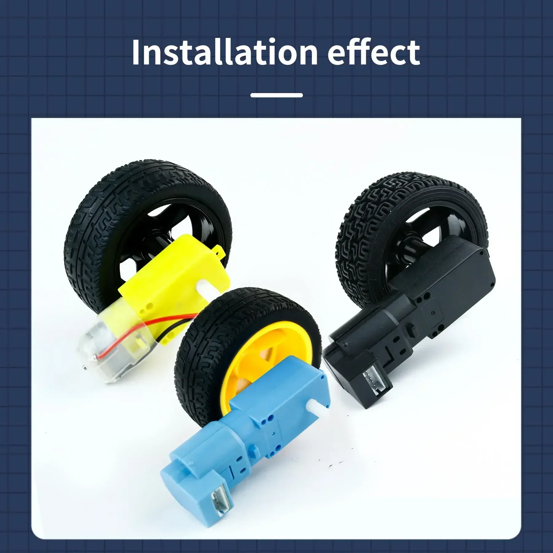 Yahboom 65mm Rubber Wheel Tire Compatible with TT Motor for Smart Car