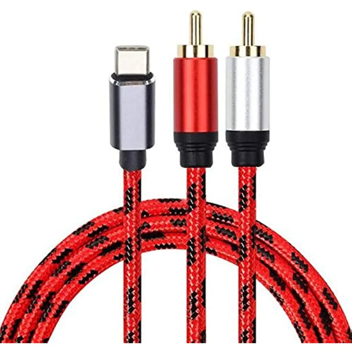 USB Type-C To Dual RCA Y Insert Cord 2RCA Audio Cable for USB-C Phone Tablet PC Car Stereo Home Theater Amplifier DVD TV Speaker