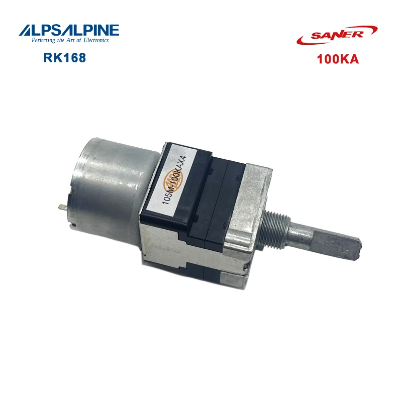 ALPS 100KAx4 RK168 Series Rotary Motor-driven Type Potentiometer Without Motor Print Terminal Slotted Shaft Length:25mm