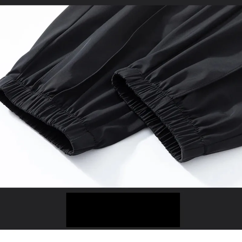 Men's Spring Summer Solid Elastic Pockets Letter High Waist Casual Sports Harlan Hooded Lantern Trousers Office Lady Pants