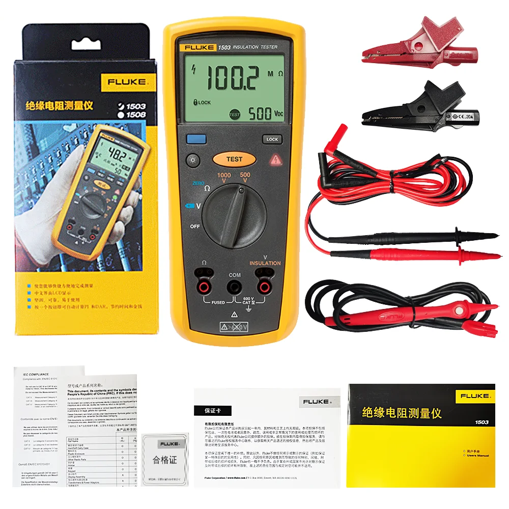 Fluke 1503 Digital Insulation Resistance Tester High Precision Megohmmeter Resistance Tester