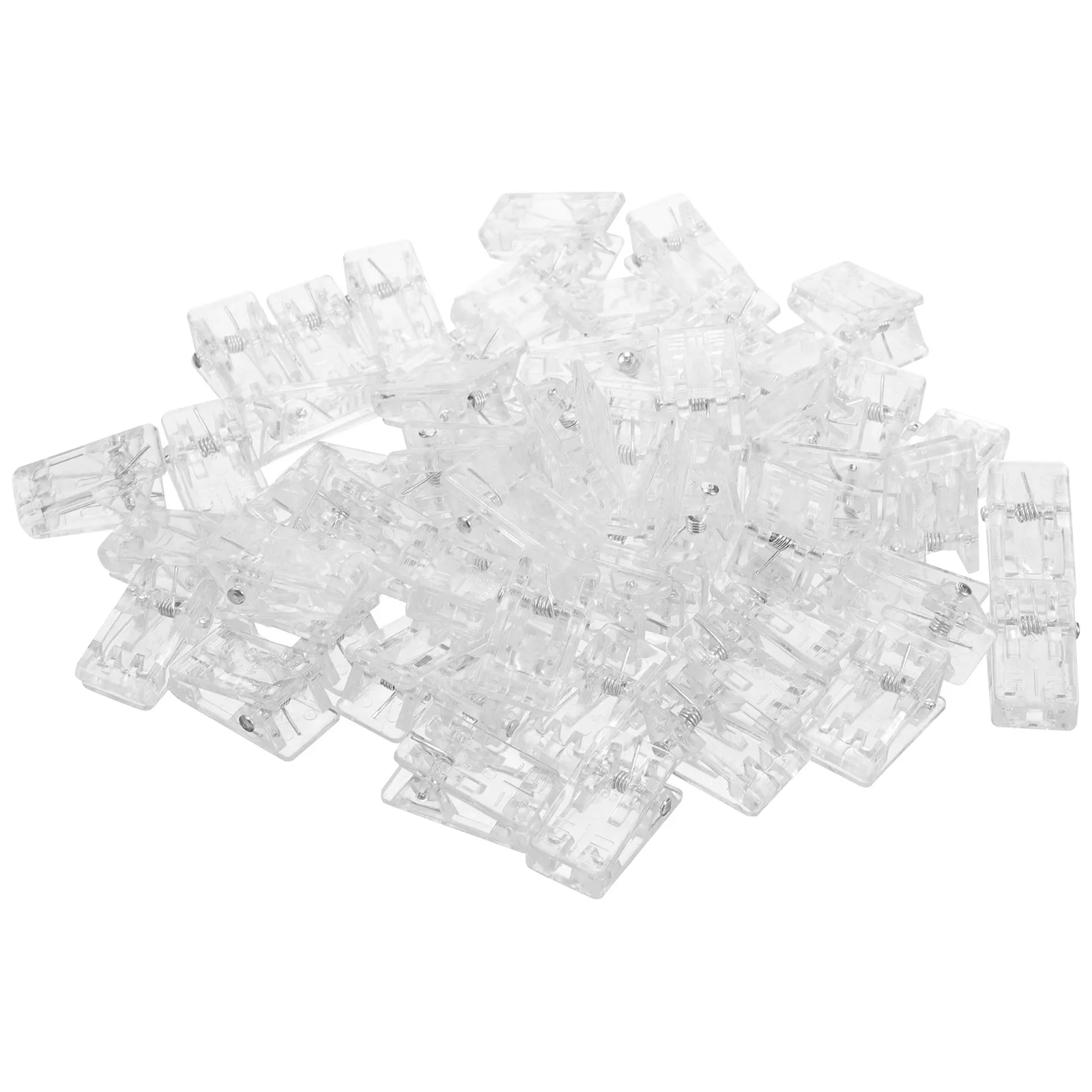 

60Pcs Transparent Spring Clip Acrylic Badge Clip Creative Design For Office School Use