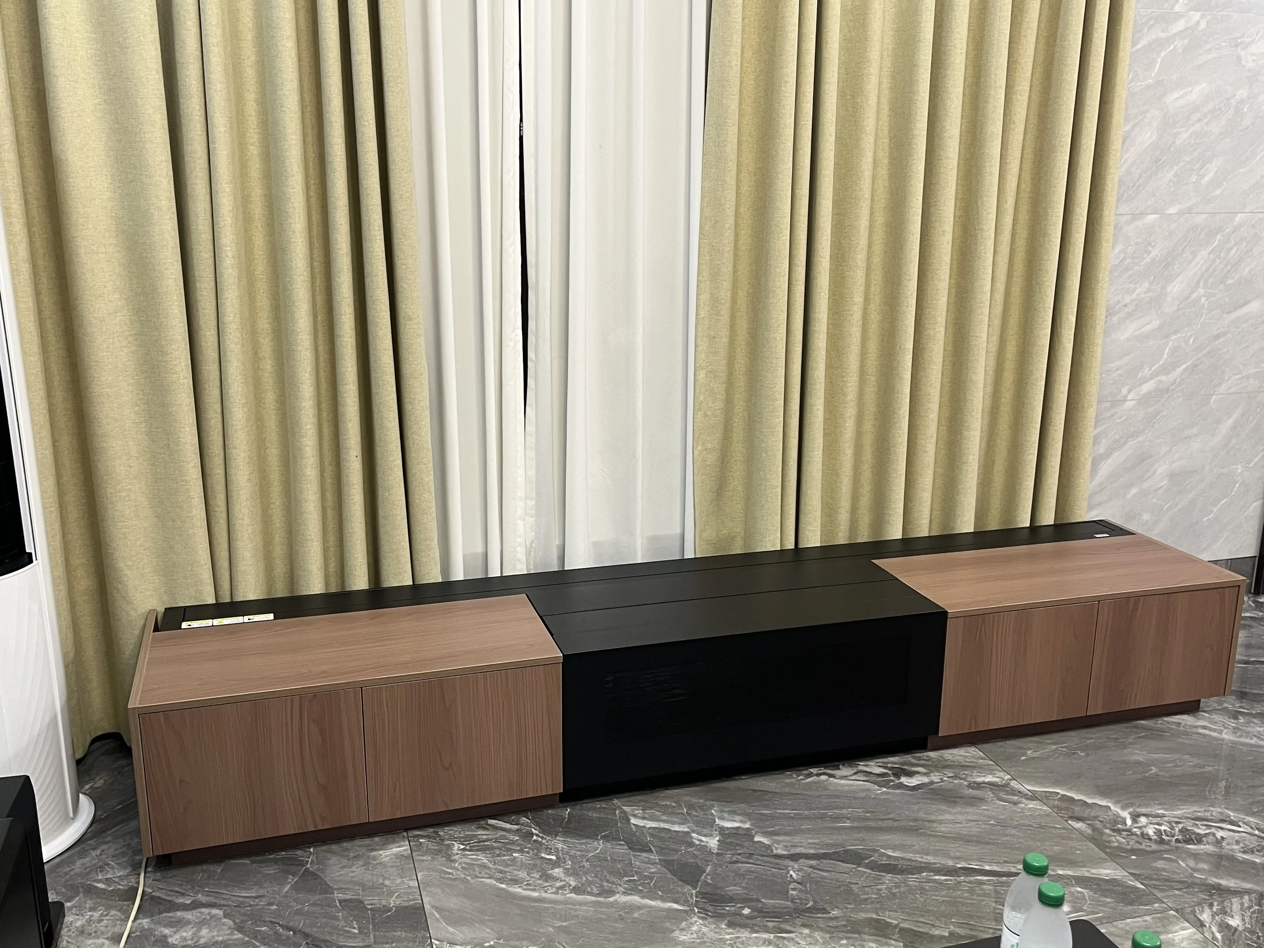 100-120 Inch 4K Home Theater Motorized Floor Rising Projector Screen Integrated Cabinet for Ultra Short Throw 4K  Projector
