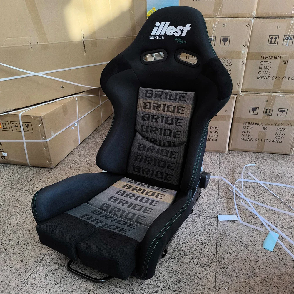 illest Car Seat L SizeAdjustable Racing Seat Universal For Sport Car Simulator Bucket Seats Black Braid Car Interior Accessories