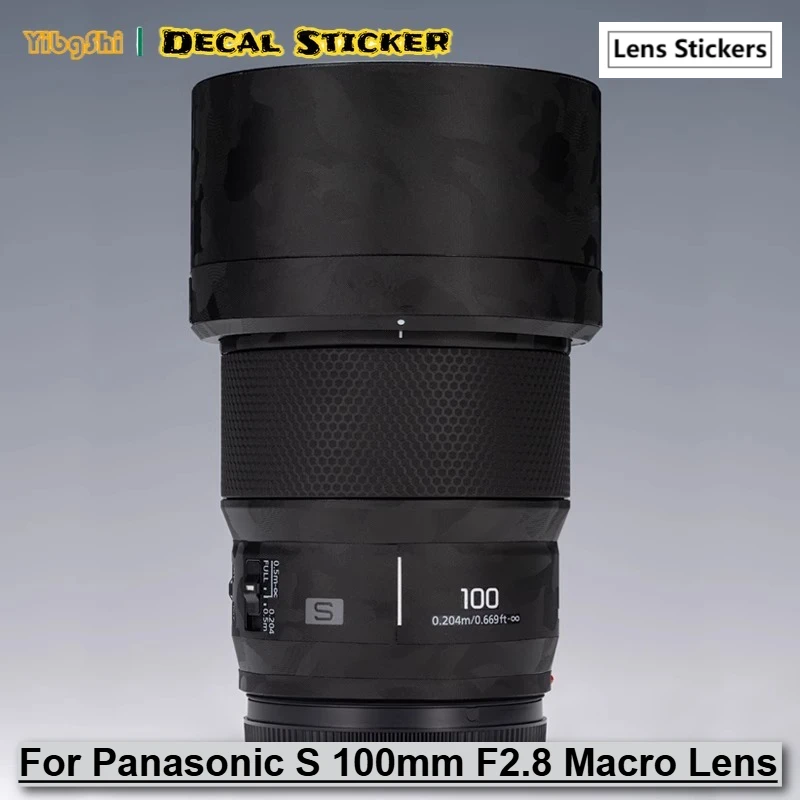 Autocollant d'objectif Huid pour Lumix 100 F2.8, Film d'emballage pour objectif Macro Panasonic S 100mm F2.8 Huid 100f2.8