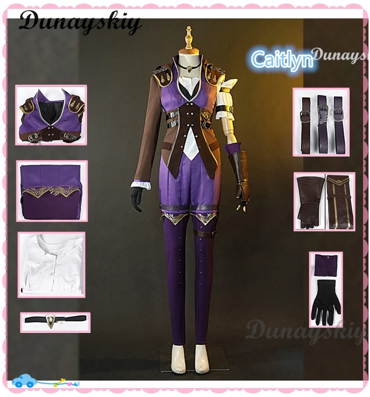 

Arcane: Caitlyn Game Cosplay Costume Arcane Caitlyn Cosplay Costume Caitlyn Wig The Sheriff Of Piltover Caitlyn Outfits Suit