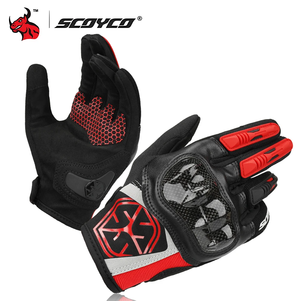 Guantes rojos unisex para motocicleta, resistentes al viento, para todas las estaciones, resistentes al desgaste, cómodos para hombres y mujeres, agarre confiable para motociclismo
