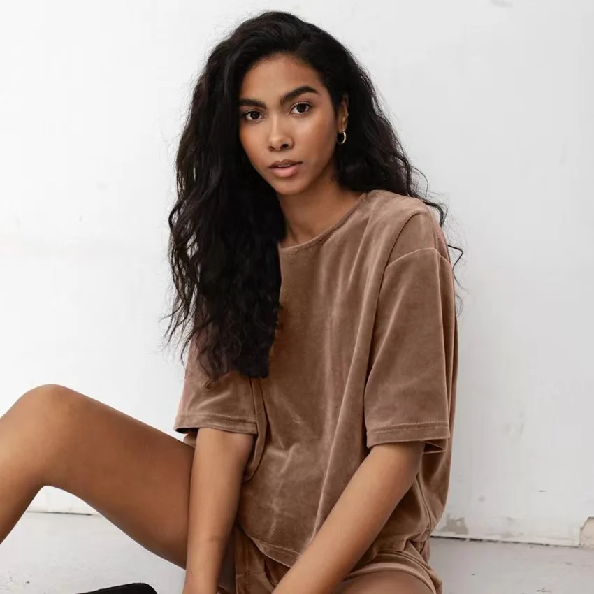 Faionable losse ronde Ne ort Sve top en orts set dames herfstcollectie comfortabele casual outfit combo