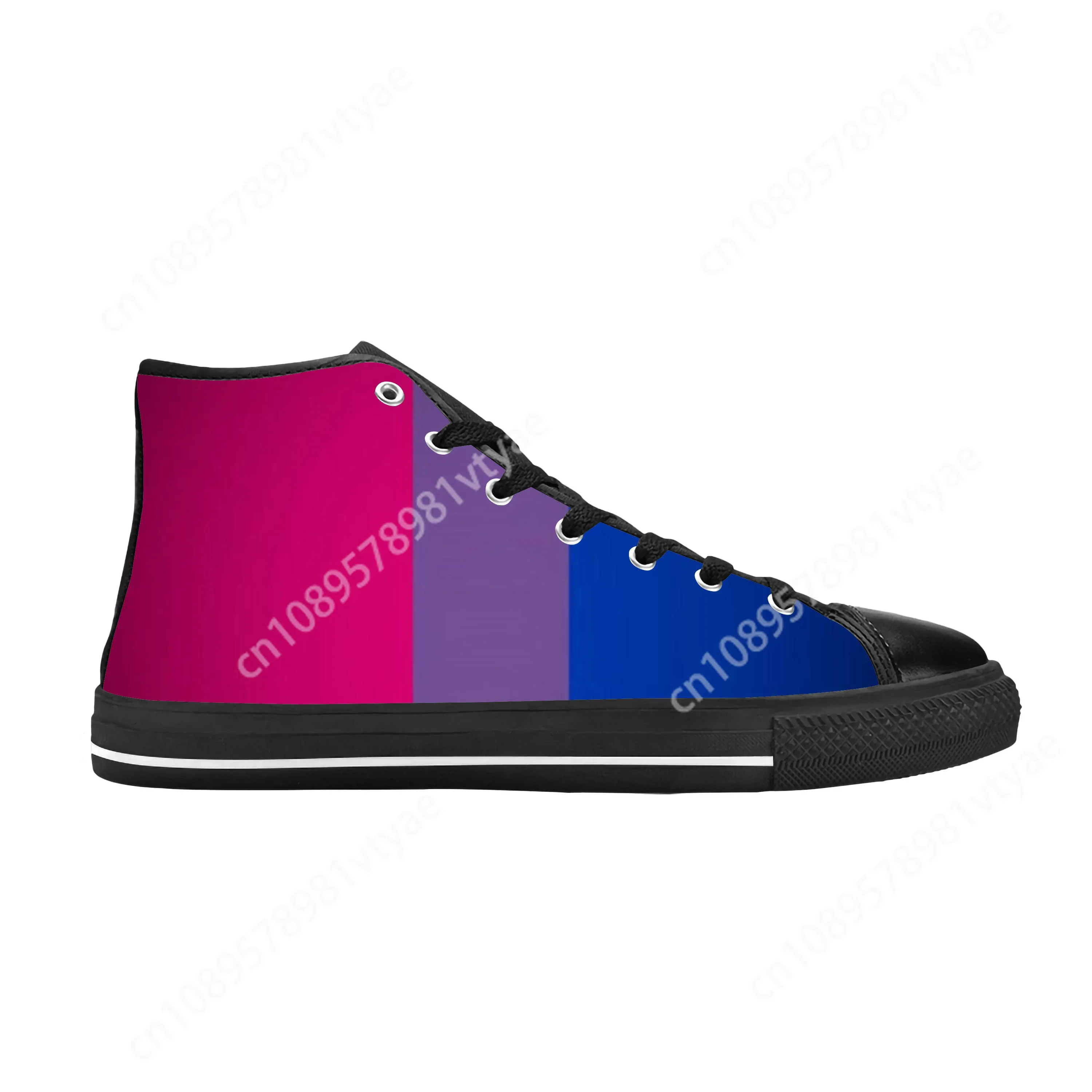 

Hot Bi Bisexual Flag Pride Lgbt Lgbtq Bisexuality Casual Cloth Shoes High Top Comfortable Breathable Print Mens Womens Sneakers