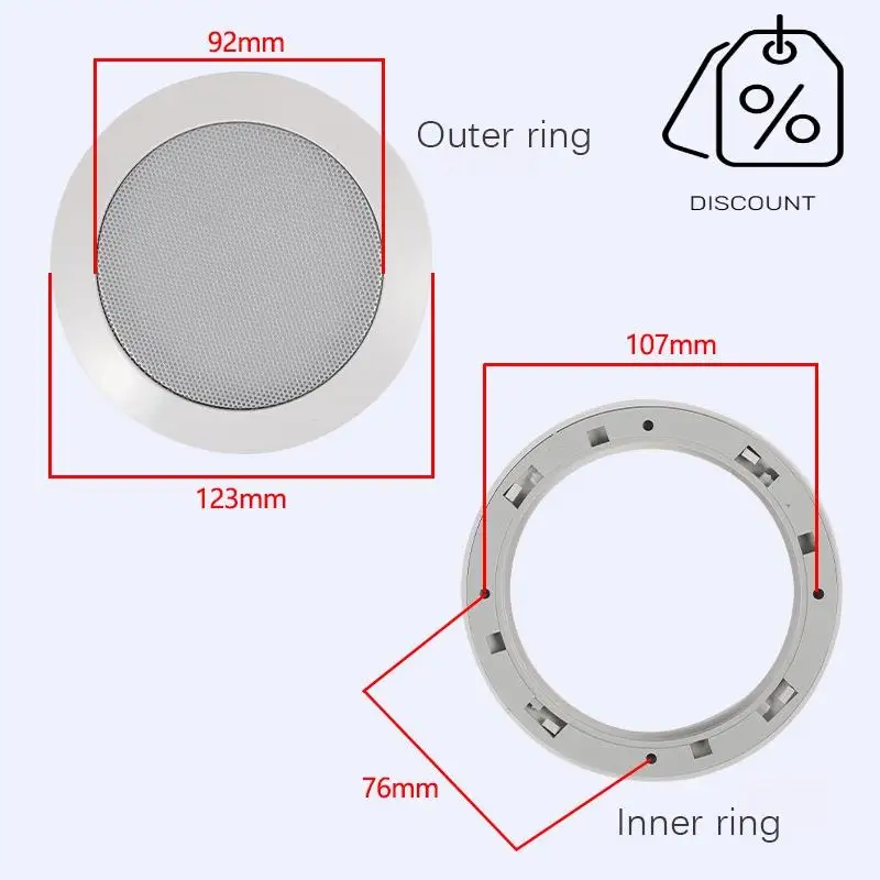ABMF-Ceiling Speaker Grille, 4-Inch Ceiling Embedded Audio Speaker Grille
