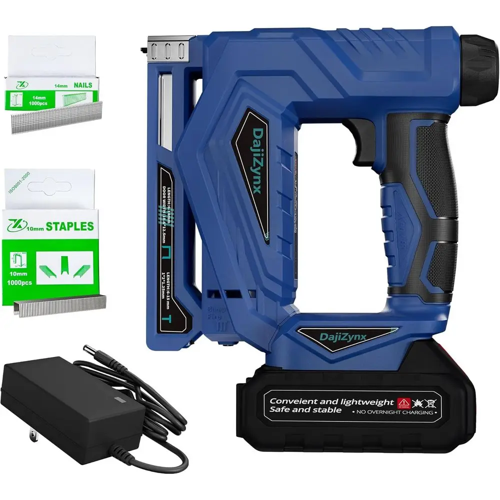 

Электрический степлер, гвоздезабиватель для гвоздей без шнура 3/8 дюйма, пистолет 2-в-1 для гвоздей и скоб с 1000 гвоздями и 1000 скобами, гвоздезабиватель без шнура 2 e-