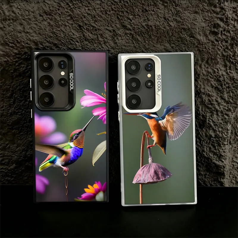 Hummingbird Phone Case for Samsung S26 Ultra S25 Edge S24 FE S23 FE S22 Plus Galaxy S21 S20 Cover Back Anti-fall Pattern Colorfu