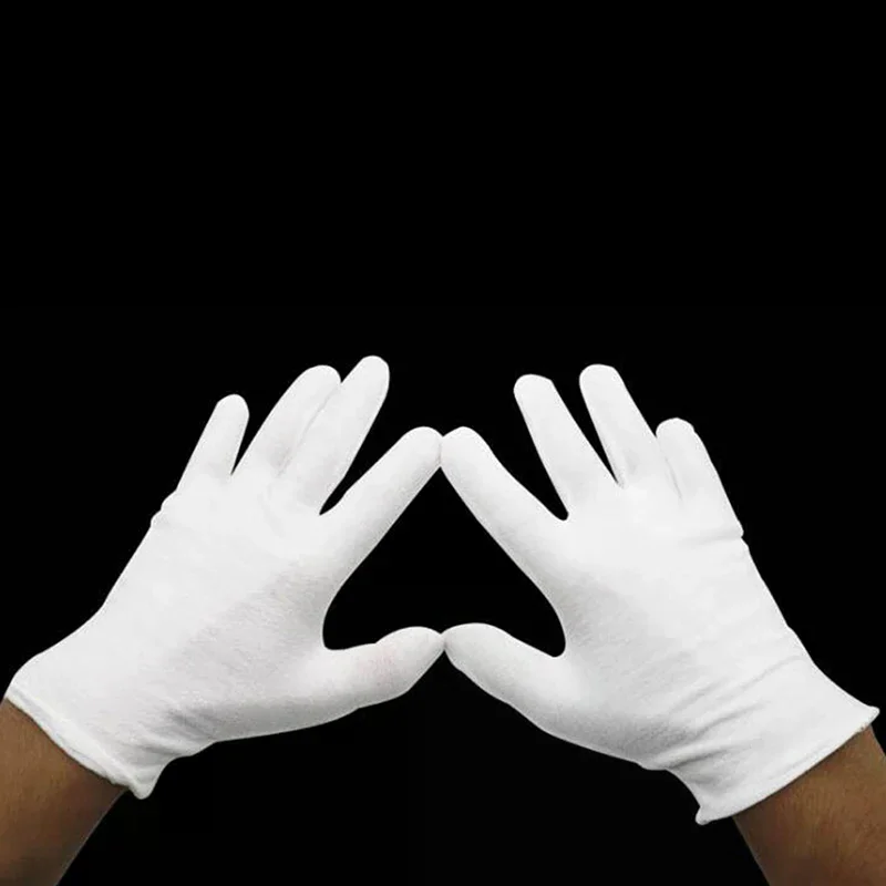 Lightweight White Inspection Cotton Work High Stretch Gloves for Coin Jewelry For Home And Professional Use