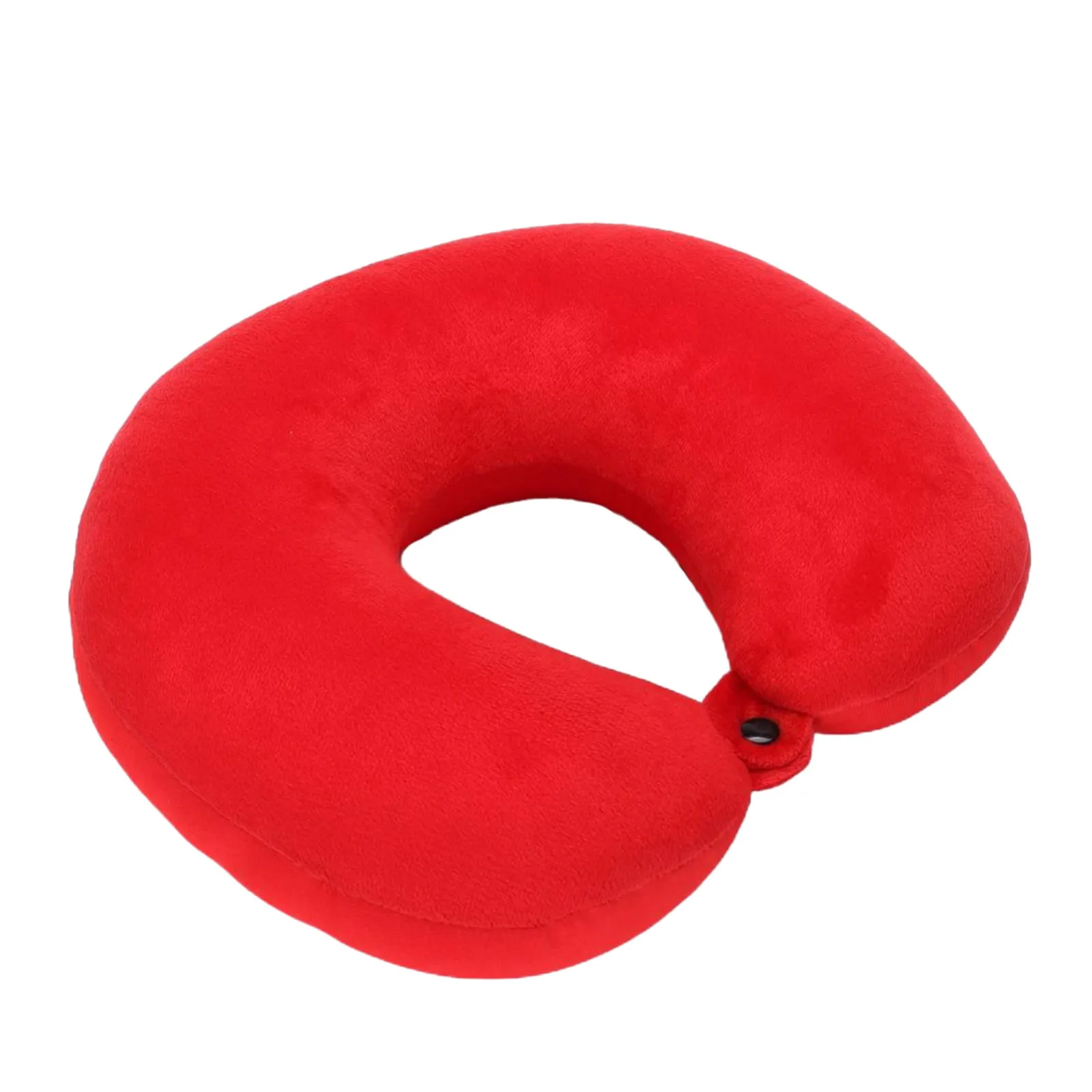 

1 Set Neck Pillow Slow Rebound Full Filling Neck Cushion Invisible Zipper Button Closure U Shaped Ergonomic Curve Travel Pillow