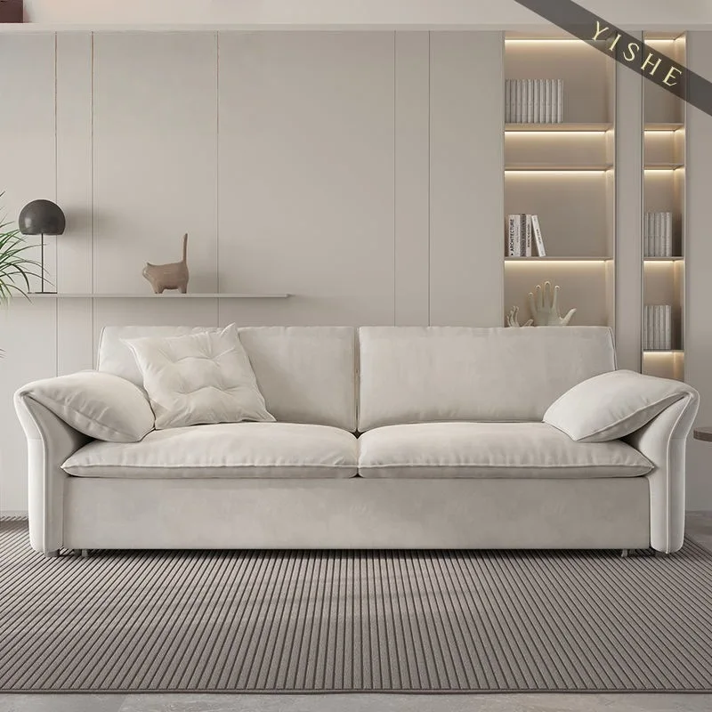 Duo sofa bed multi-functional dual-purpose integrated small apartment matte cloth milk