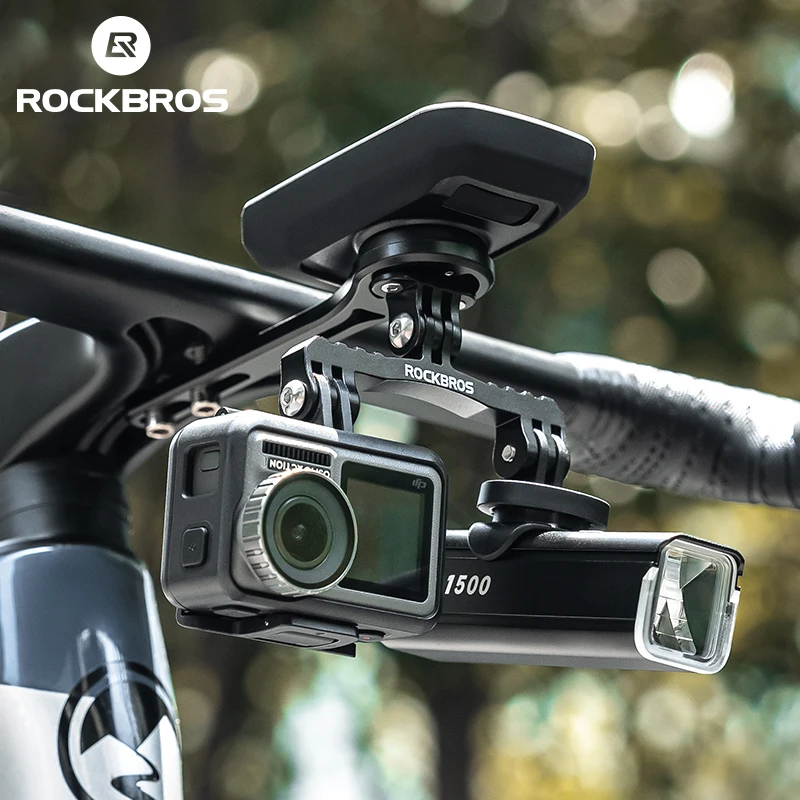 ROCKBROS Bike Light Bracket Aluminum Alloy Holder Gopro Bicycle Computer Mount Handlebar Extention Support Bicycle Accessories