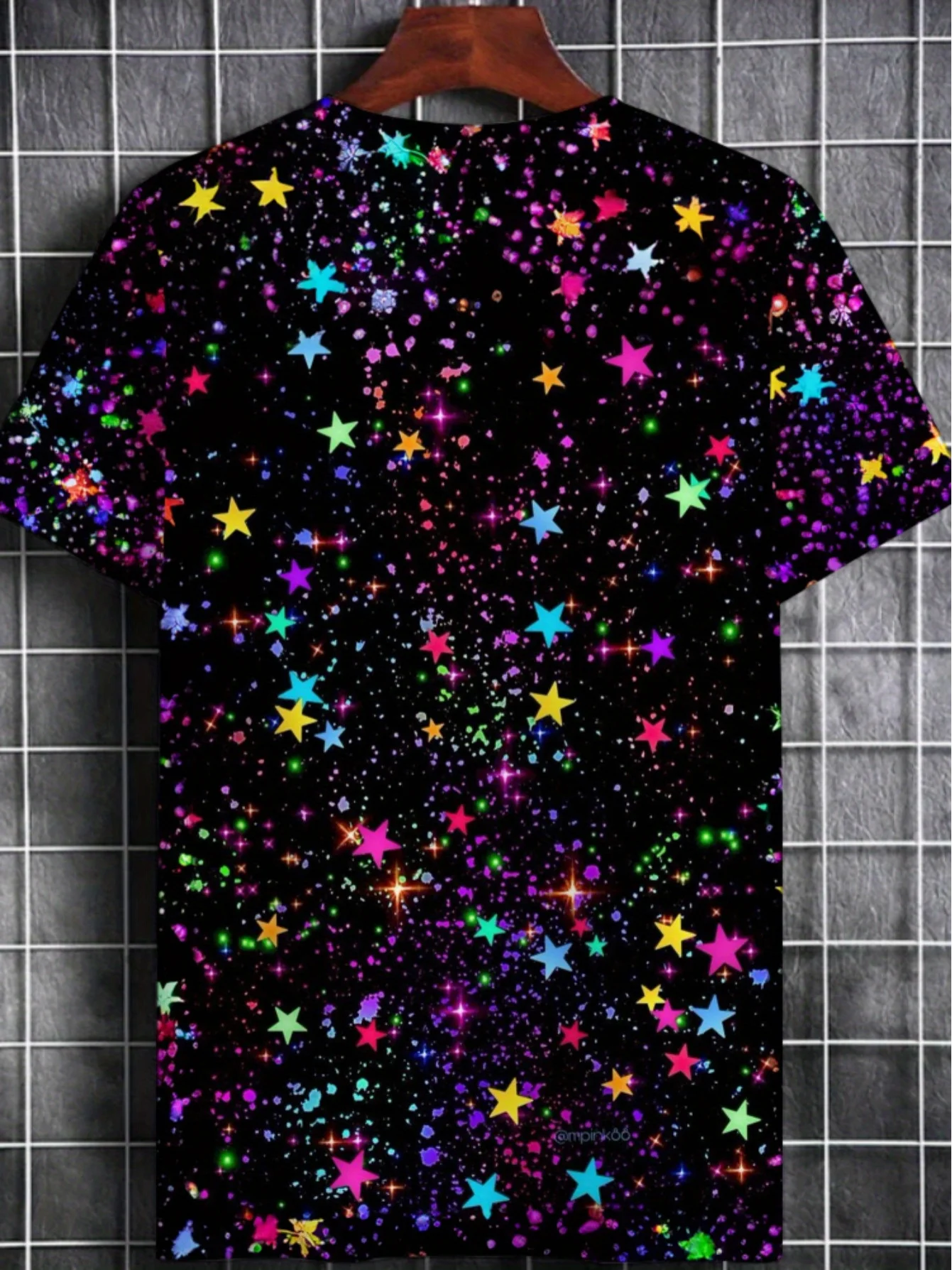 تي شيرت نيون للرجال يتوهج في الظلام - نجوم نيون لكامل الجسم، قميص حفلات خفيف الوزن وجيد التهوية للملهى الليلي #3