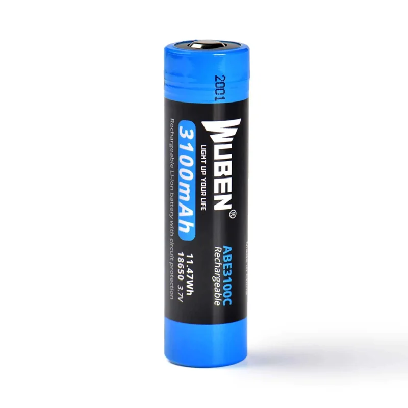 WUBEN ABE3100C 18650 3100mAH battery Rechargeable protected