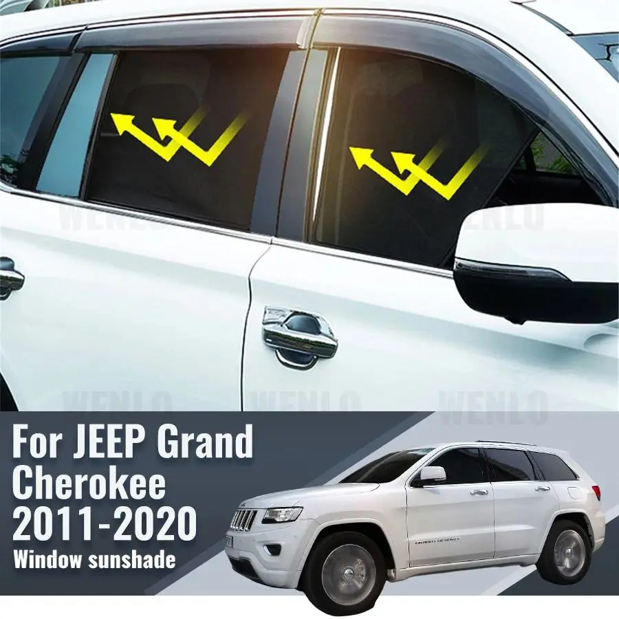 

For JEEP Grand Cherokee WK2 2011-2020 Magnetic Car Sunshade Shield Front Windshield Frame Curtain Rear Side Window Sun Shade