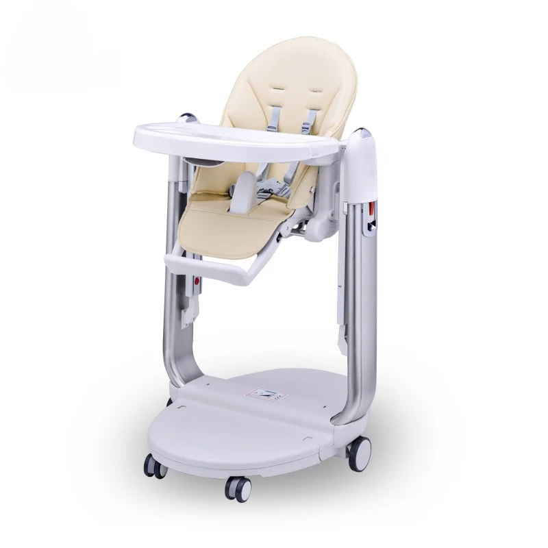 Wholesale Luxury Baby High Chair 4 in 1 Foldable Baby Feeding Chair with Wheels