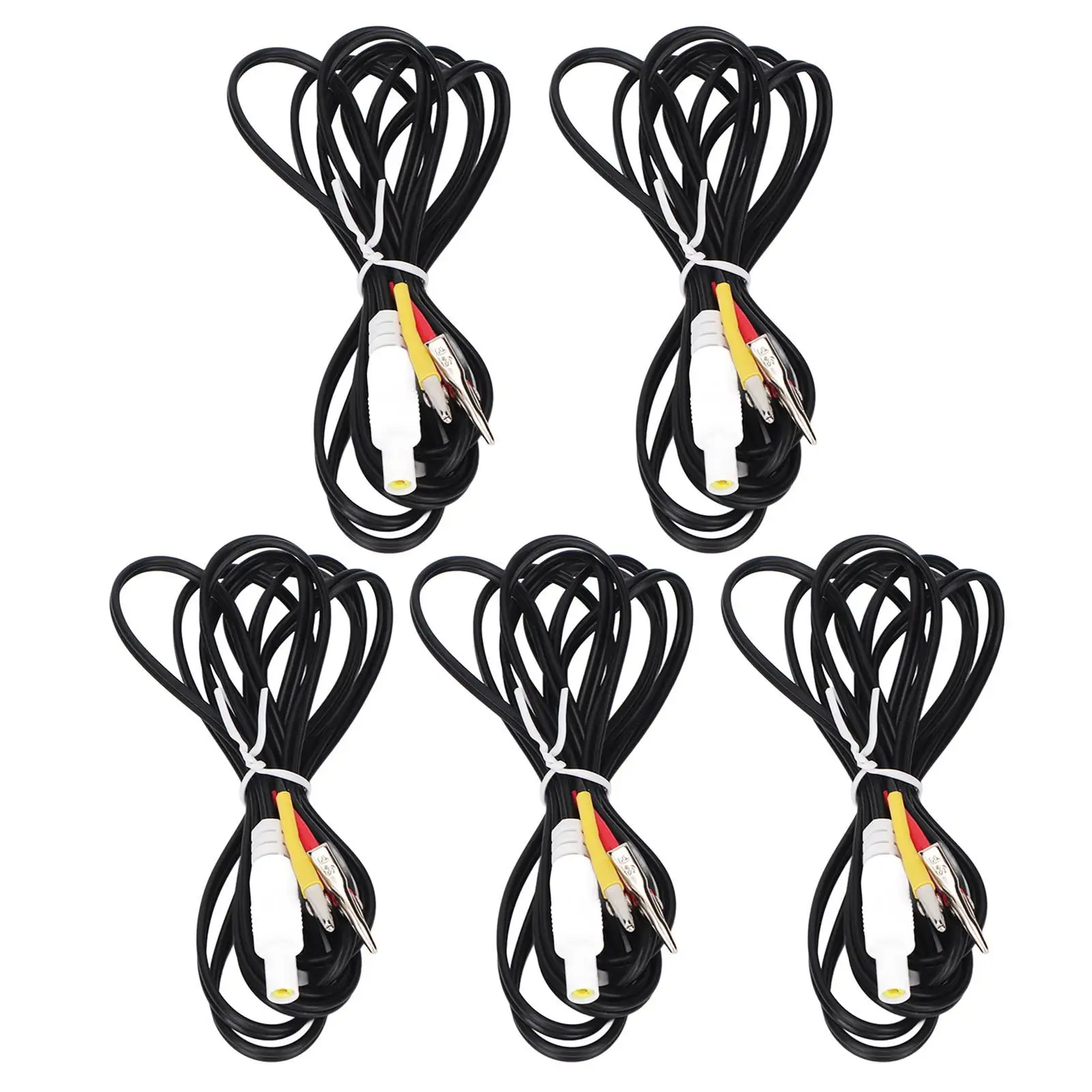 

Professional Electrode Wires for tens Massager Therapeutic Machine 5pcs Clip Connectors Black