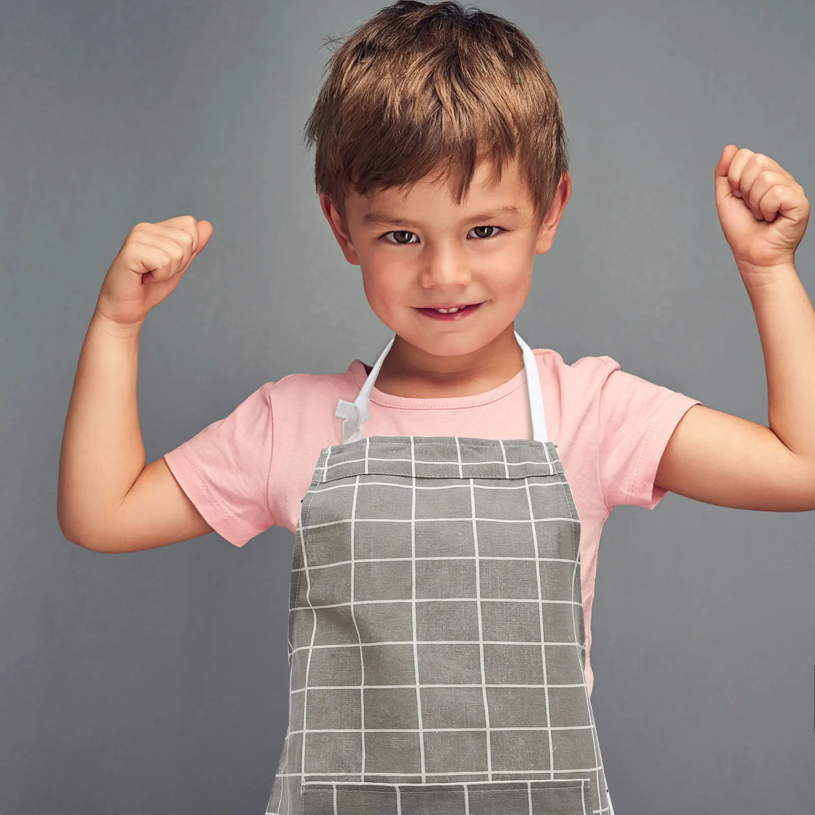 

2pcs Parent-Child Aprons Cotton Kitchen Baking Cooking Gardening Large Pocket Reusable Kids Housework Lightweight