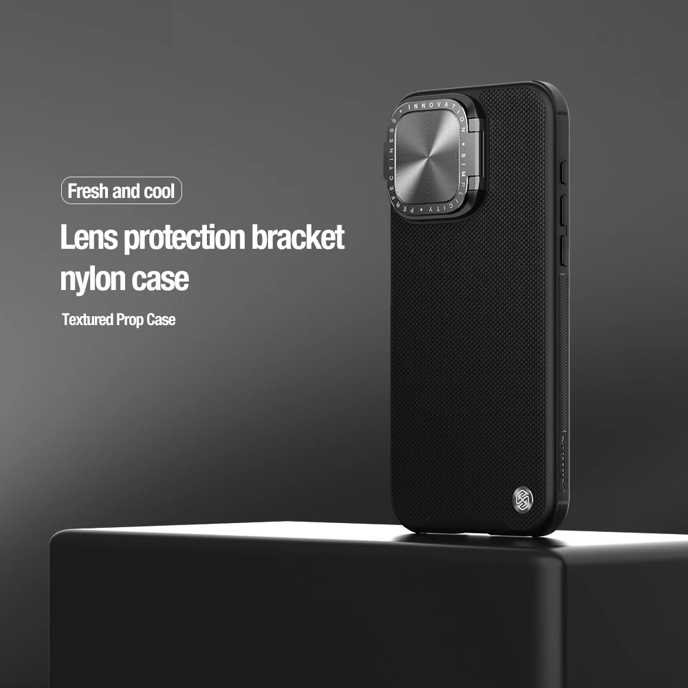 NILLKIN for iPhone 15 Pro/15 Pro Max Textured Prop Magnetic Case anti slide anti drop Lens protection cover phone holder bracket