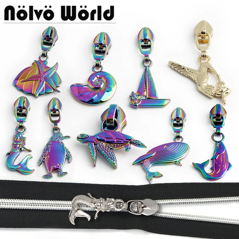 

5/10/20Pcs 5# Zipper Sliders for Metal Nylon Resin Zips Tape Bag Clothes Decor Zip Head Puller Repair Kit DIY Sewing Accessories