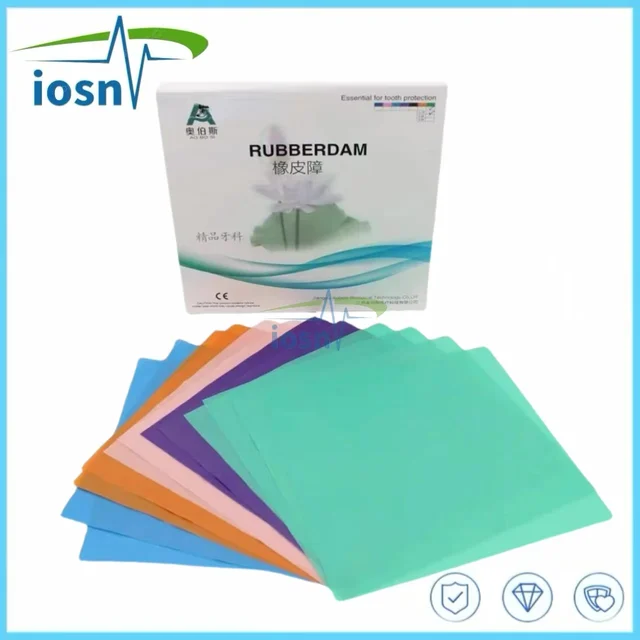 Niesterylna, wysokiej jakości zapora dentystyczna Zapora lateksowa z naturalnej gumy Nnti-allergy 52 szt. 5 "x 5" / 36 szt. 6 "x 6" Materiały do ​​pielęgnacji jamy ustnej