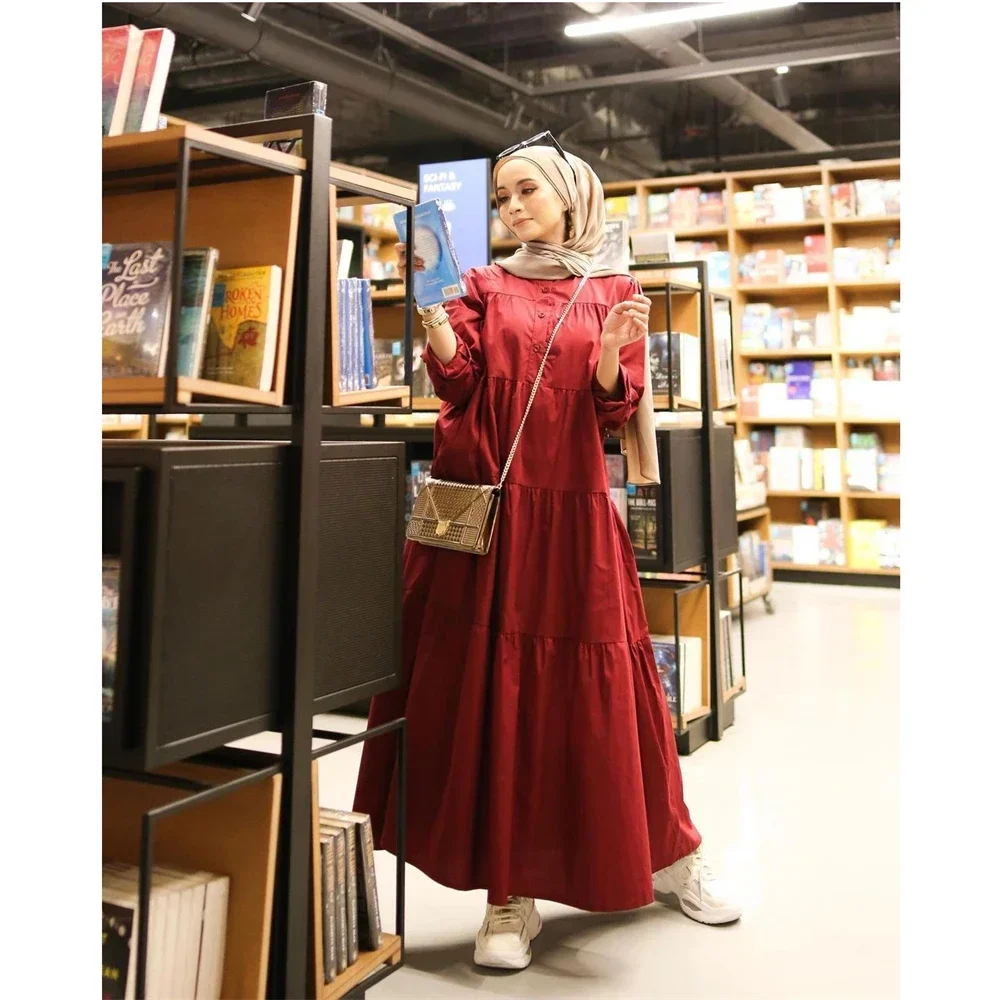 Muslim Women Abaya Swing Maxi Dress Turkey Islam Eid Party Gowns Loose Kaftan Gown Dubai Saudi Arabic Ramadan Jalabiya Vestidos