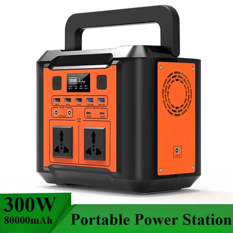 

300W Portable Power Station 296Wh solar generetor 200V/110V 80000mAh LiFePO4 Outdoor Emergency Mobile Power Bank For Camping