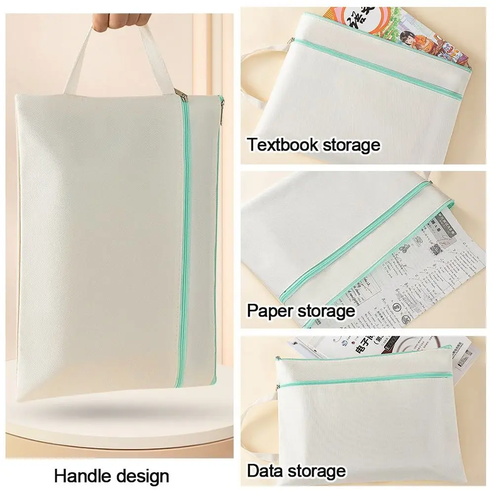 

Data Contract Bill Storage Oxford Cloth File Bag Zipper Large Capacity File Folder Briefcase School Office