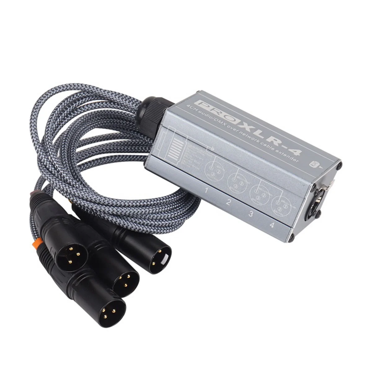 Imagem -04 - Xlr Macho e Fêmea Ethernet Extender Canal Cobra 3pin Xlr Dmx para Ethernet Rj45 Cat5 Cat6 Palco ao Vivo Cinza Par