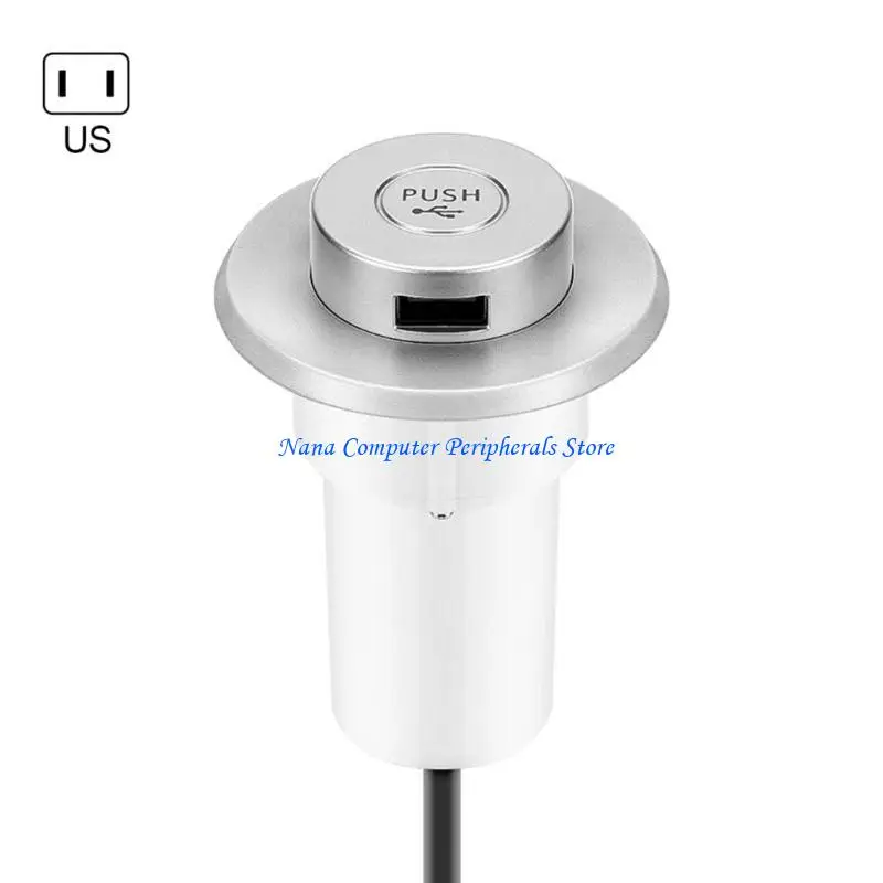 F68C USB Lifting Extension Adapter Hub Desk Hole Embedded for Computer